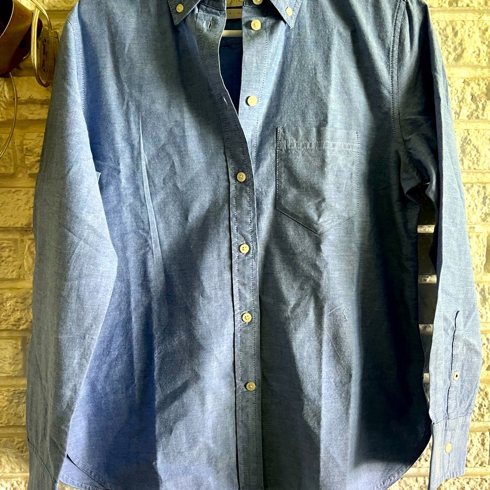 NWT J Crew Blue button up top - staple piece